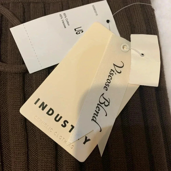 Industry Women's Viscose BlendKnittedBrown Long Skirt  Casual Stretch Size L NWT - Picture 4 of 9